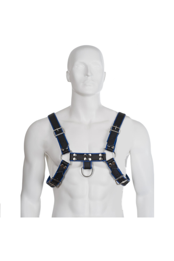 LEATHER BODY - ARNES CUERO AZUL Y NEGRO CHEST BULLDOG