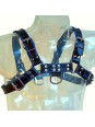 LEATHER BODY - ARNES CUERO AZUL Y NEGRO CHEST BULLDOG
