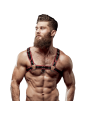 FETISH SUBMISSIVE ATTITUDE - ARNÉS ECOPIEL PECHO HOMBRE NEGRO/ROJO