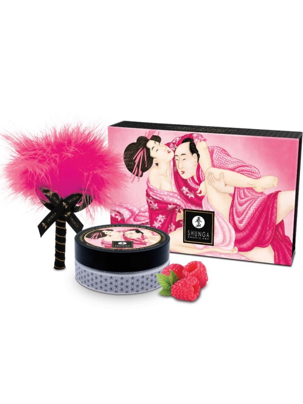 SHUNGA - KIT POLVOS DE MASAJE COMESTIBLE FRAMBUESA