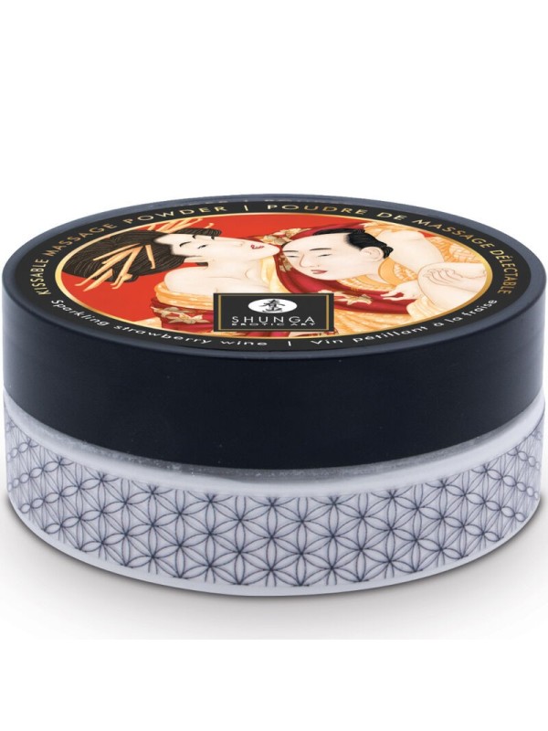 SHUNGA - KIT POLVOS DE MASAJE COMESTIBLE FRESA