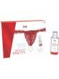 INTT RELEASES - PANTY BRASILEÑO ROJA CON PERLAS Y GEL LUBRICANTE 50 ML