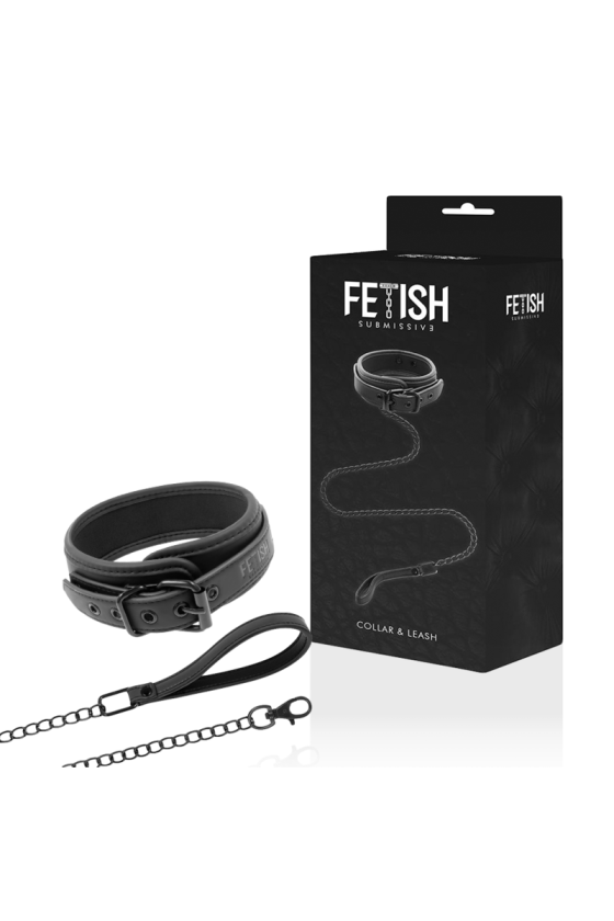 FETISH SUBMISSIVE - COLLAR CON CADENA CON FORRO DE NOPRENO