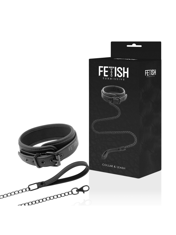 FETISH SUBMISSIVE - COLLAR CON CADENA CON FORRO DE NOPRENO