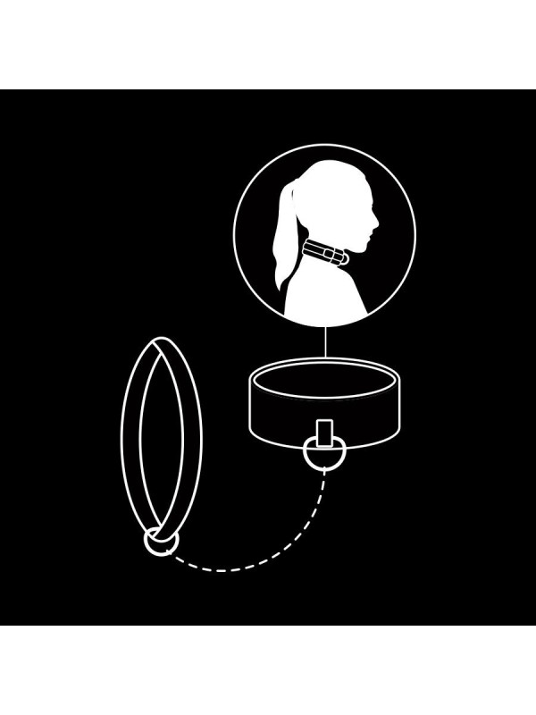 FETISH SUBMISSIVE - COLLAR CON CADENA CON FORRO DE NOPRENO