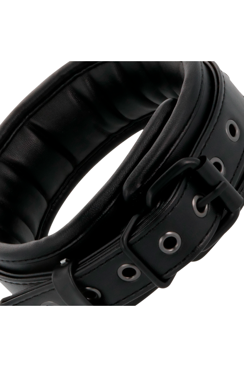 DARKNESS - ESPOSAS Y COLLAR DE CUERO NEGRO