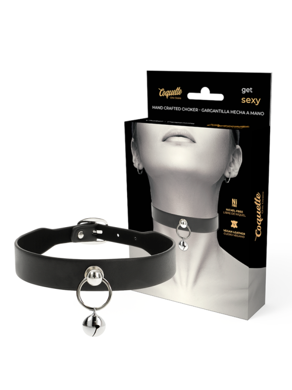 CHIC DESIRE COLLAR CUERO VEGANO WOMAN CASCABEL/ARO