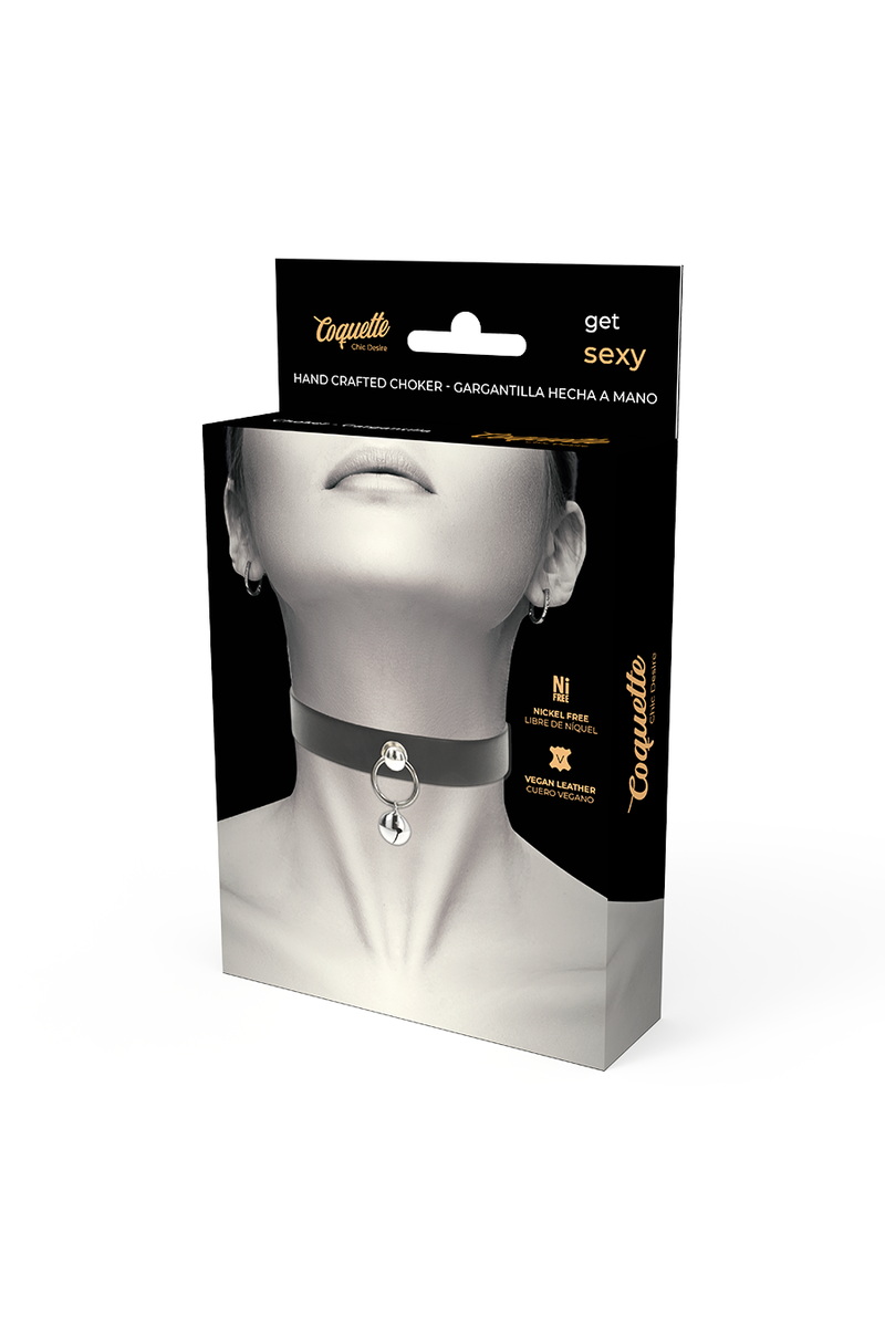 CHIC DESIRE COLLAR CUERO VEGANO WOMAN CASCABEL/ARO