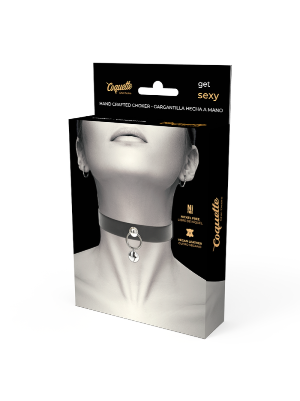 CHIC DESIRE COLLAR CUERO VEGANO WOMAN CASCABEL/ARO