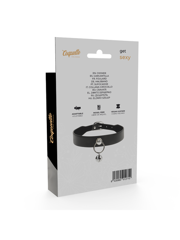 CHIC DESIRE COLLAR CUERO VEGANO WOMAN CASCABEL/ARO