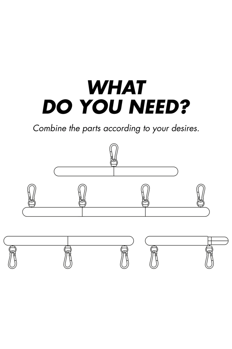 FETISH SUBMISSIVE BONDAGE - BARRA SEPARADORA AJUSTABLE 4 PIEZAS