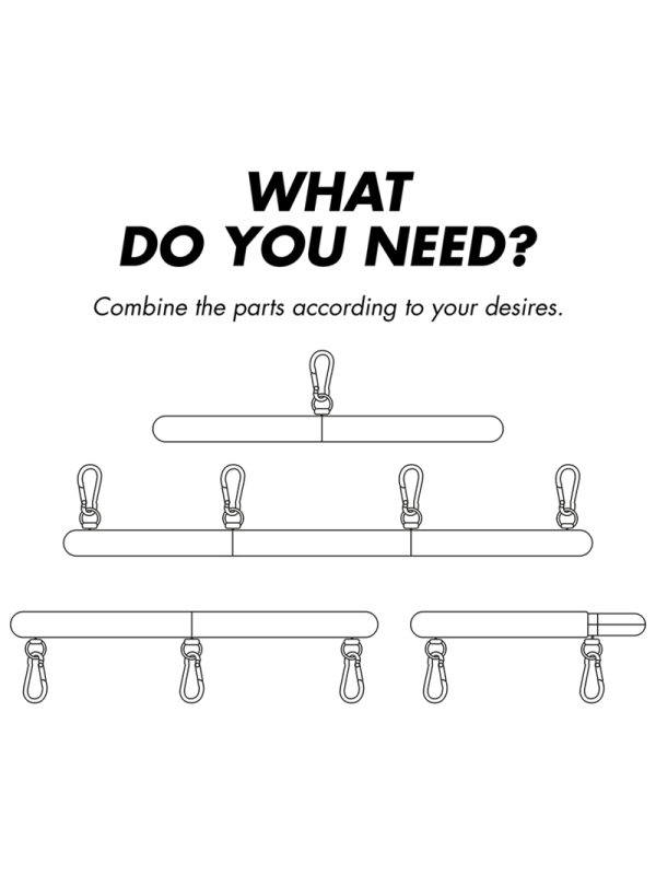 FETISH SUBMISSIVE BONDAGE - BARRA SEPARADORA AJUSTABLE 4 PIEZAS