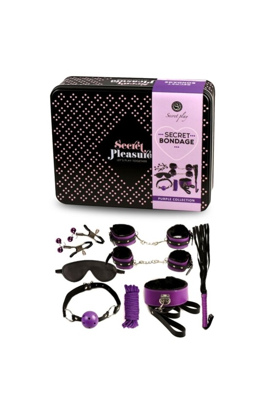 SECRETPLAY - BDSM SET 8PCS LILA / NEGRO