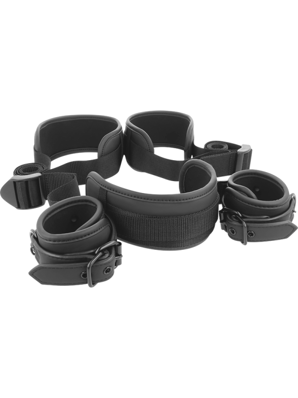 FETISH SUBMISSIVE - POSICIÓN MASTER CON 4 ESPOSAS CON FORRO DE NOPRENO