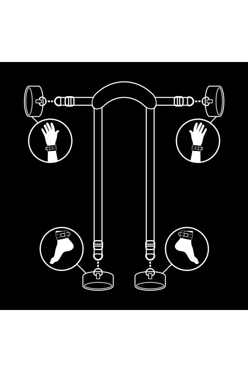 FETISH SUBMISSIVE - POSICIÓN MASTER CON 4 ESPOSAS CON FORRO DE NOPRENO