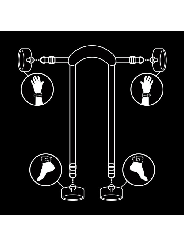 FETISH SUBMISSIVE - POSICIÓN MASTER CON 4 ESPOSAS CON FORRO DE NOPRENO