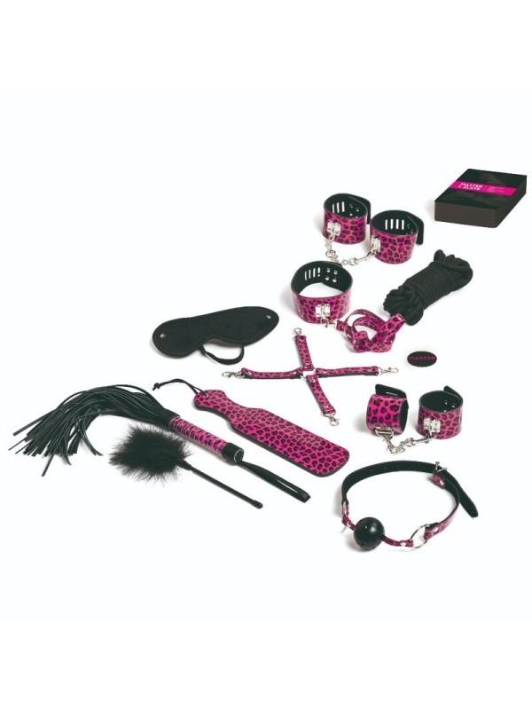 TEASE & PLEASE - JUEGO 13 ACCESORIOS BONDAGE MAGENTA