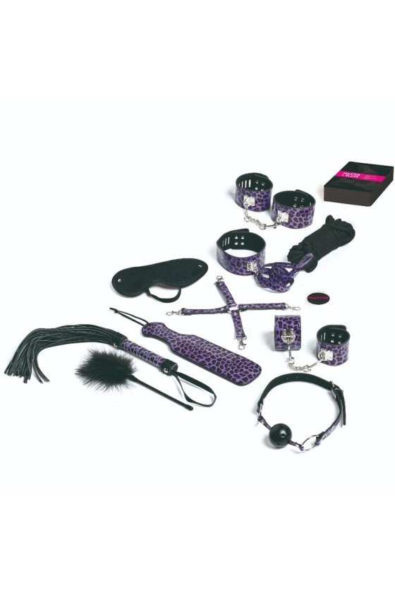 TEASE & PLEASE - JUEGO 13 ACCESORIOS BONDAGE LILA