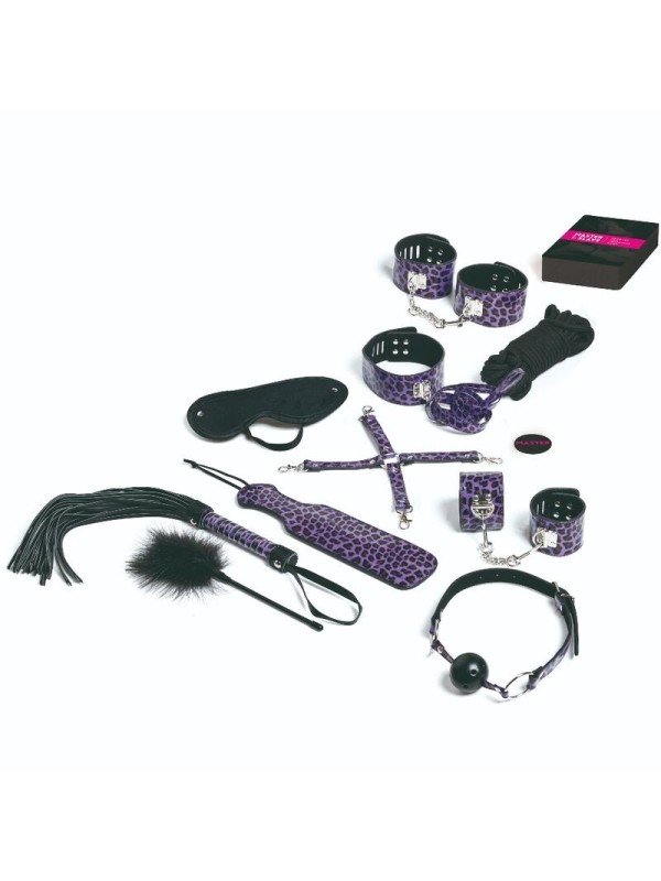 TEASE & PLEASE - JUEGO 13 ACCESORIOS BONDAGE LILA