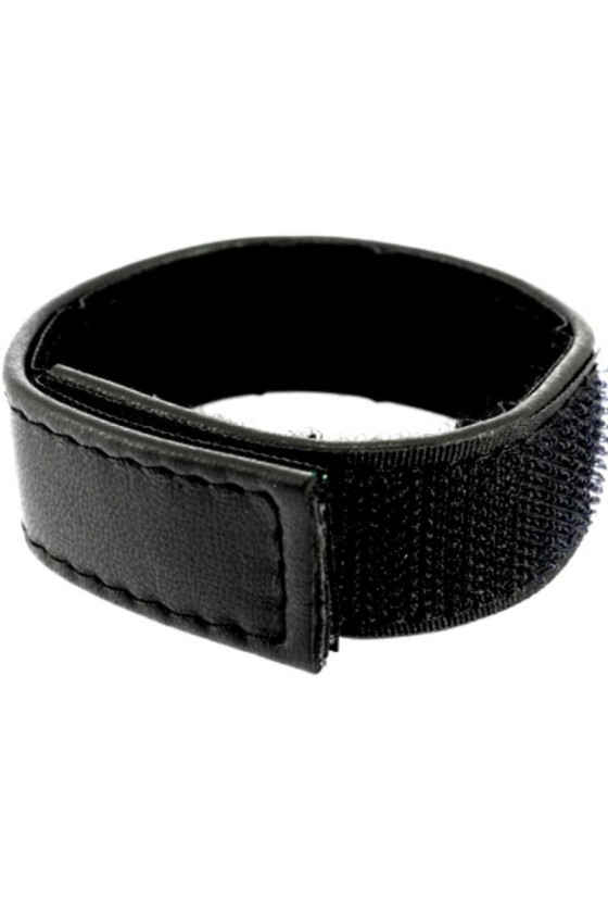 LEATHER BODY - CORREA CUERO AJUSTABLE CON VELCRO PARA PENE NEGRO