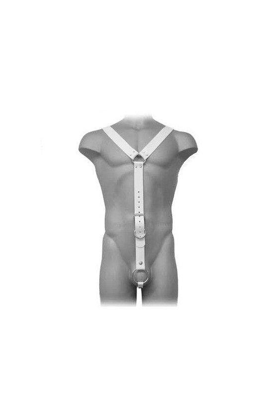 LEATHER BODY - HARNESS MEN BLANCO