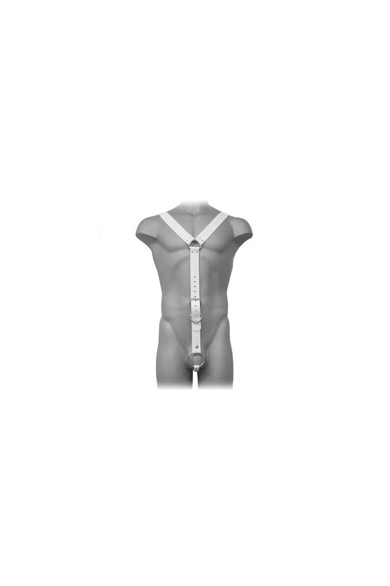 LEATHER BODY - HARNESS MEN BLANCO