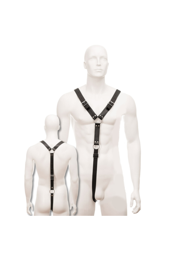 LEATHER BODY - HARNESS MEN NEGRO