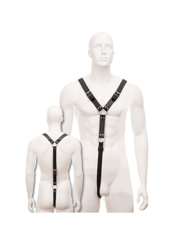 LEATHER BODY - HARNESS MEN NEGRO