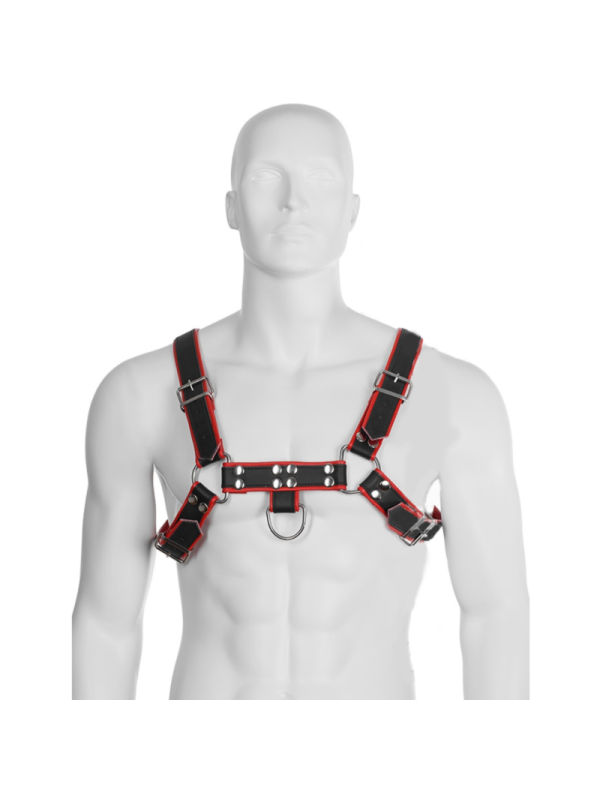 LEATHER BODY - CHAIN HARNESS III BLACK / RED