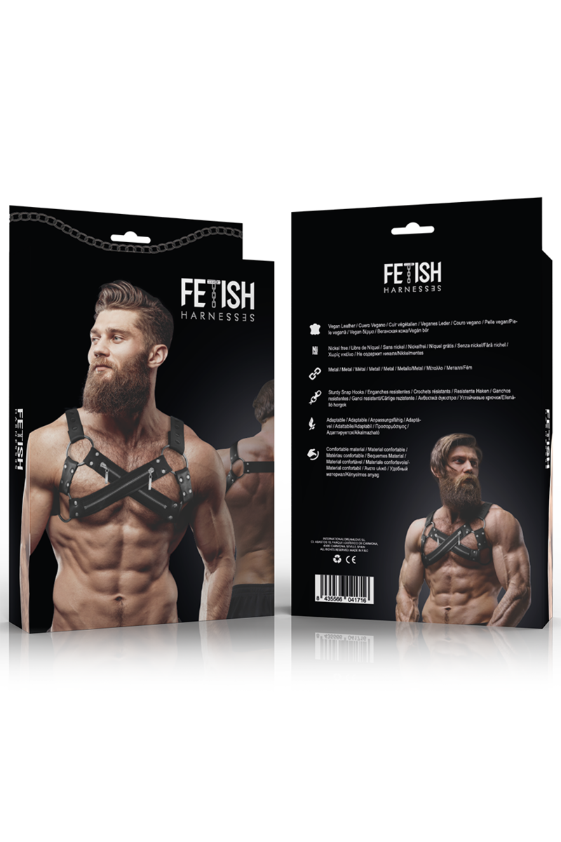 FETISH SUBMISSIVE ATTITUDE - ARNÉS BULLDOG AJUSTABLE NEOPRENO PECHO