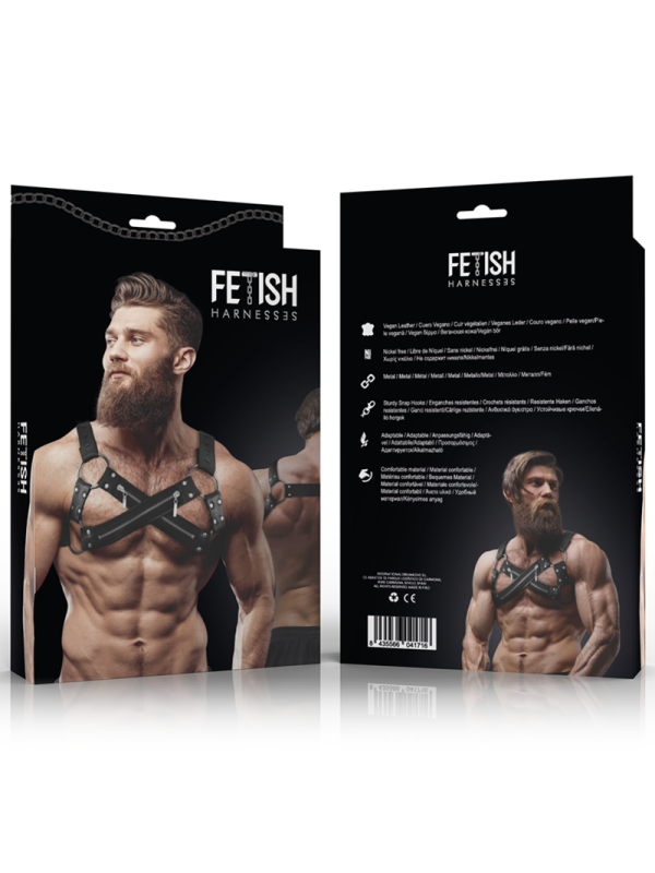 FETISH SUBMISSIVE ATTITUDE - ARNÉS BULLDOG AJUSTABLE NEOPRENO PECHO