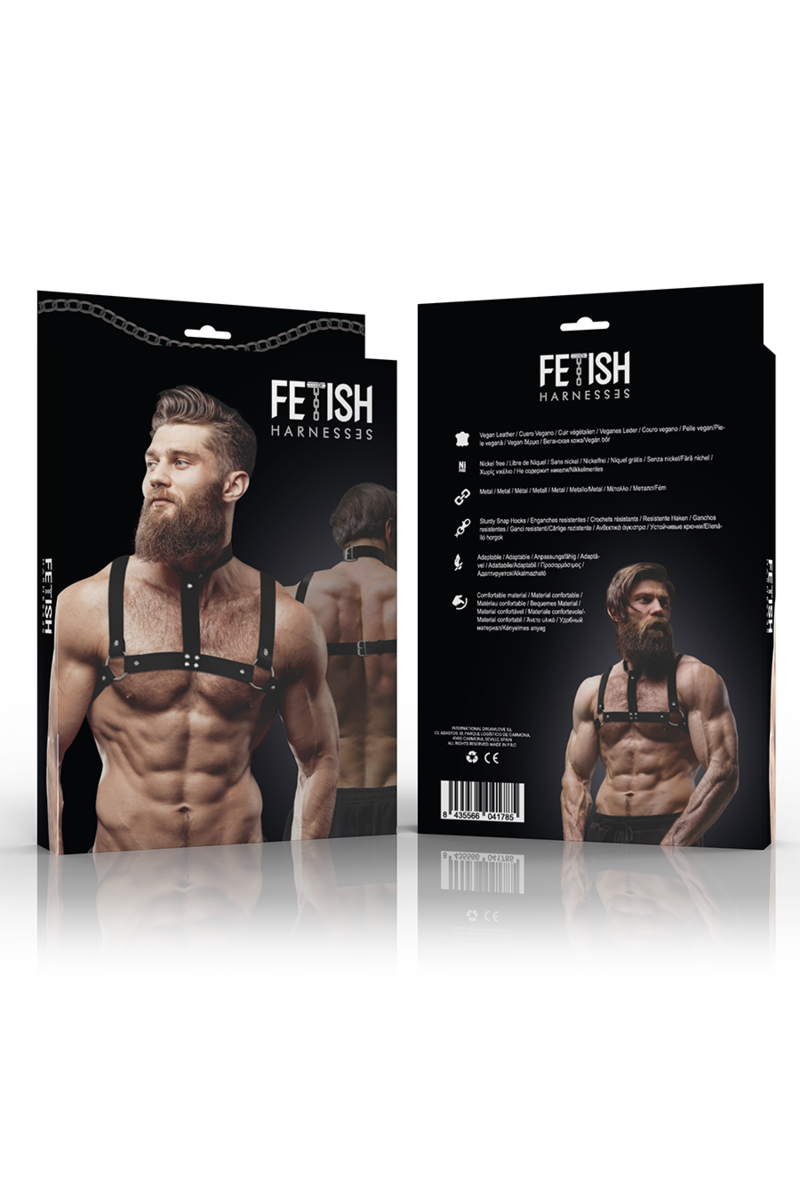 ARNÉS AJUSTABLE ECOPIEL PECHO CON COLLAR HOMBRE