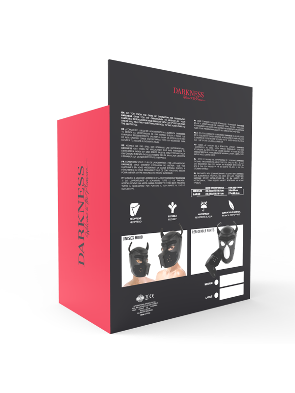 DARKNESS - MÁSCARA PERRO DE NEOPRENO CON HOCICO EXTRAÍBLE L