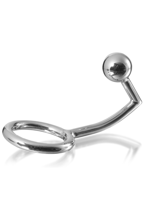 METAL HARD - COCK RING ANILLO CON GANCHO INTRUDER ANAL 45MM