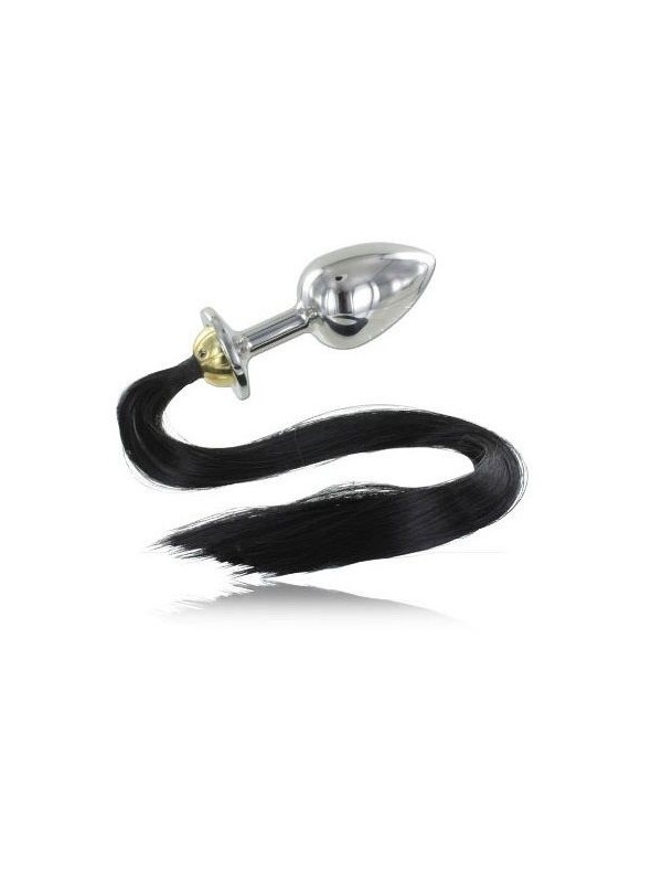 METAL HARD - PLUG ANAL ACERO CON COLA 8.89CM