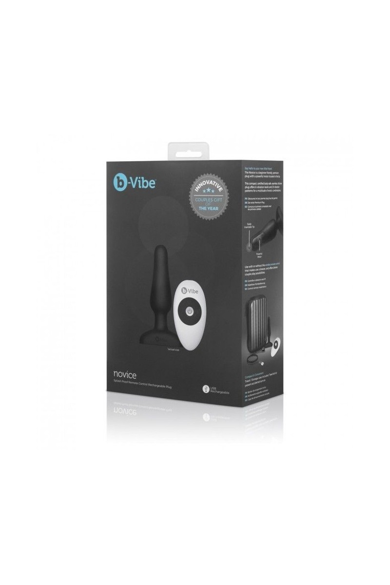 B-VIBE - NOVICE CONTROL REMOTO ANAL PLUG NEGRO