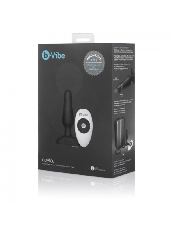 B-VIBE - NOVICE CONTROL REMOTO ANAL PLUG NEGRO
