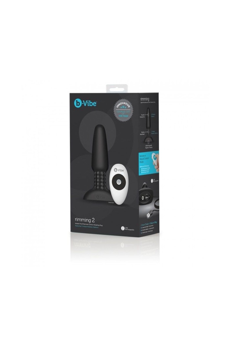 B-VIBE - RIMMING CONTROL REMOTO ANAL PLUG 2 NEGRO