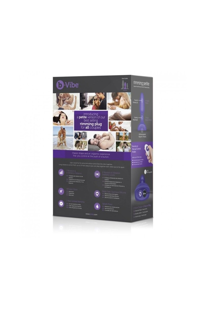 B-VIBE - RIMMING CONTROL REMOTO ANAL PLUG PETITE LILA