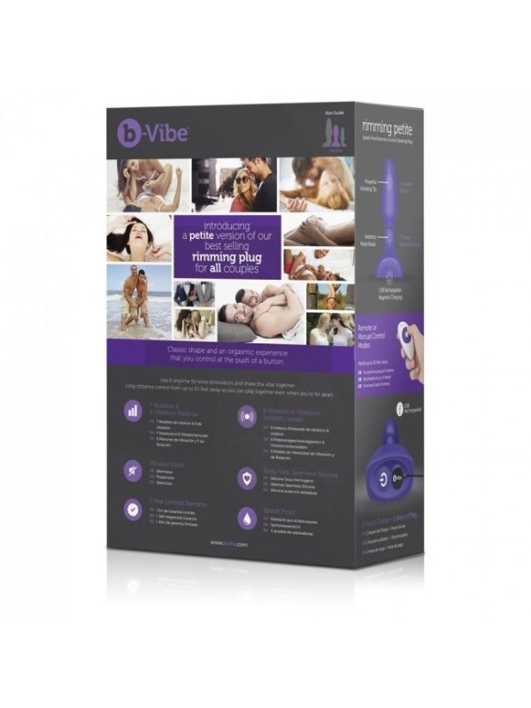 B-VIBE - RIMMING CONTROL REMOTO ANAL PLUG PETITE LILA