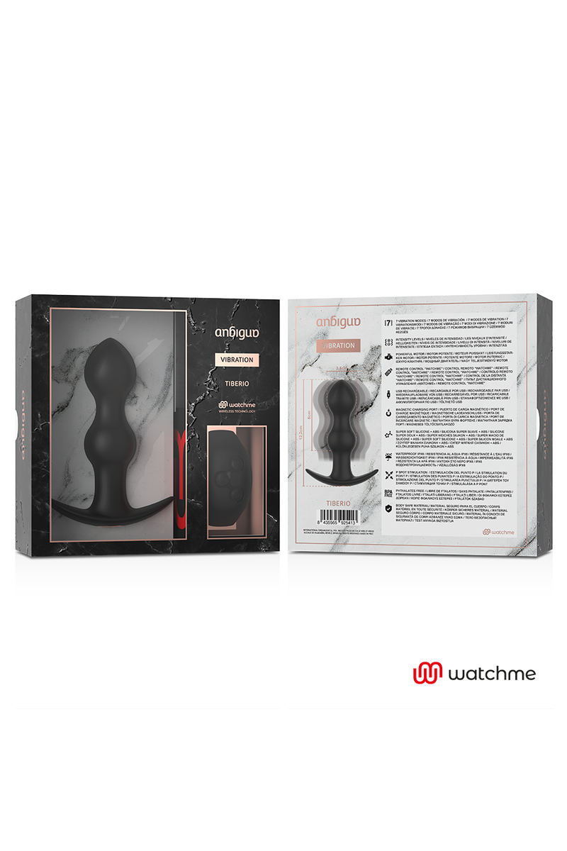 ANBIGUO - WATCHME CONTROL REMOTO PLUG VIBRADOR ANAL TIBERIO