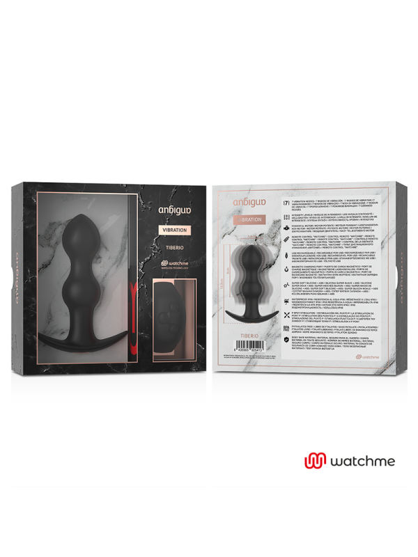 ANBIGUO - WATCHME CONTROL REMOTO PLUG VIBRADOR ANAL TIBERIO
