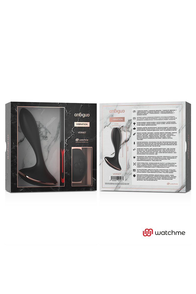 ANBIGUO - WATCHME CONTROL REMOTO VIBRADOR PLUG ANAL VERNET