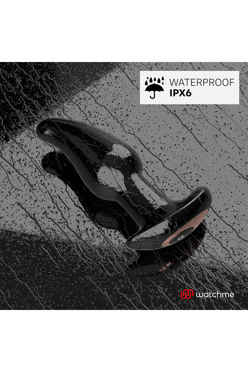 ANBIGUO - WATCHME  REMOTO PLUG ANAL VIBRADOR  ROTACIÓN PERLAS AMADEUS