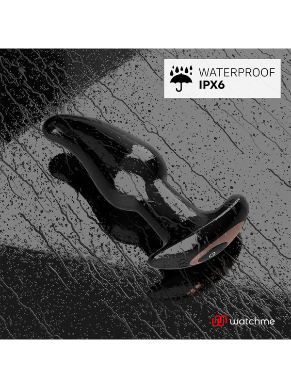 ANBIGUO - WATCHME  REMOTO PLUG ANAL VIBRADOR  ROTACIÓN PERLAS AMADEUS