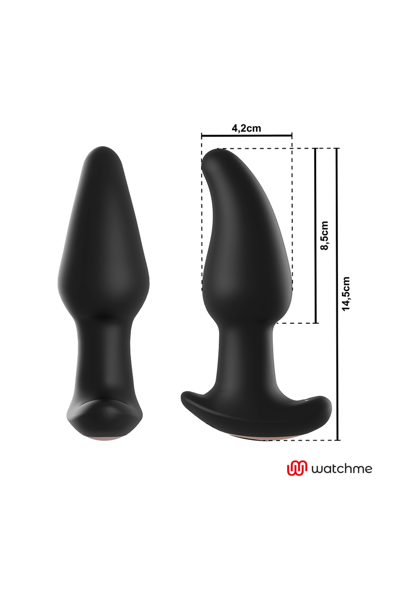 ANBIGUO - WATCHME  REMOTO PLUG ANAL VIBRADOR  ROTACIÓN PERLAS AMADEUS