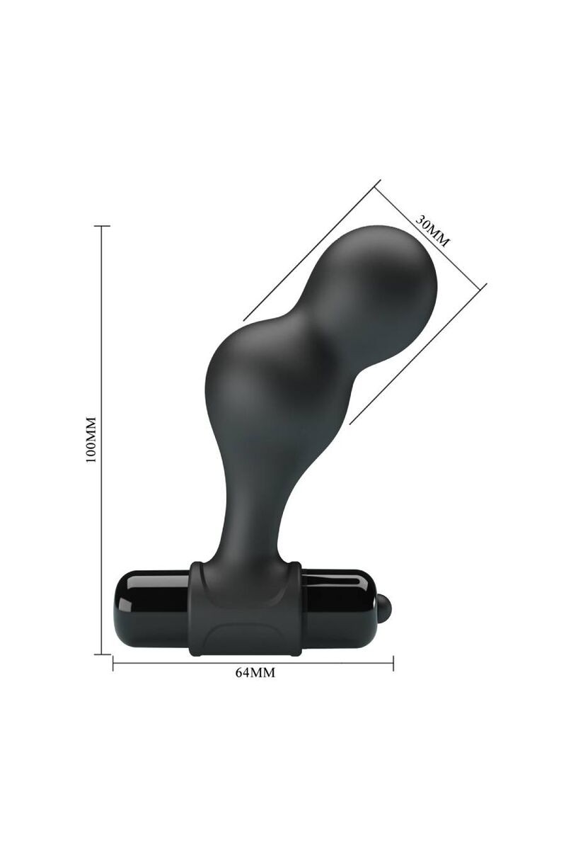 MR PLAY - PLUG ANAL VIBRADOR DE SILICONA NEGRO