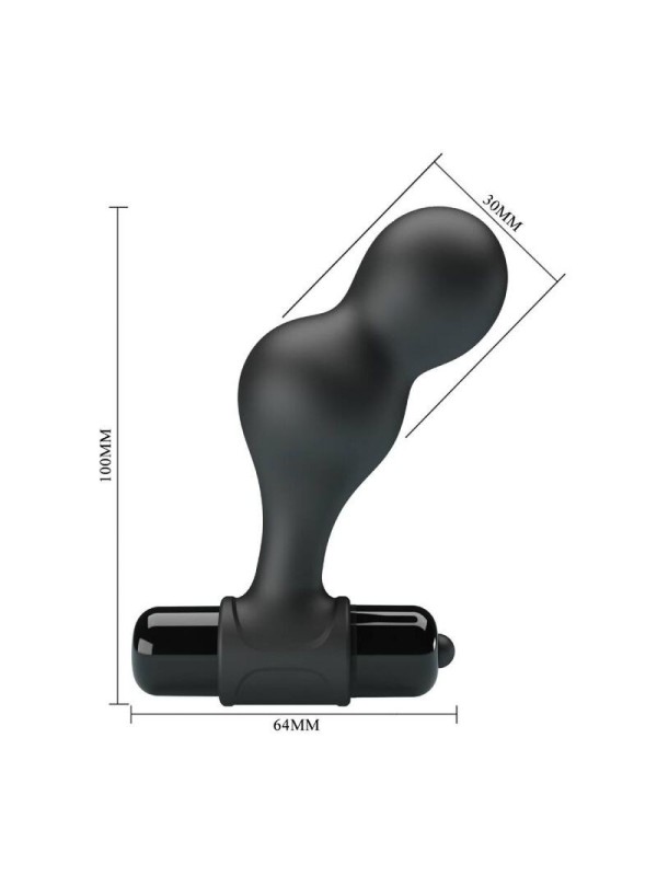 MR PLAY - PLUG ANAL VIBRADOR DE SILICONA NEGRO
