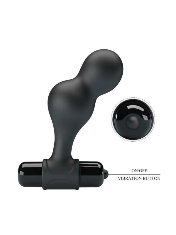 MR PLAY - PLUG ANAL VIBRADOR DE SILICONA NEGRO