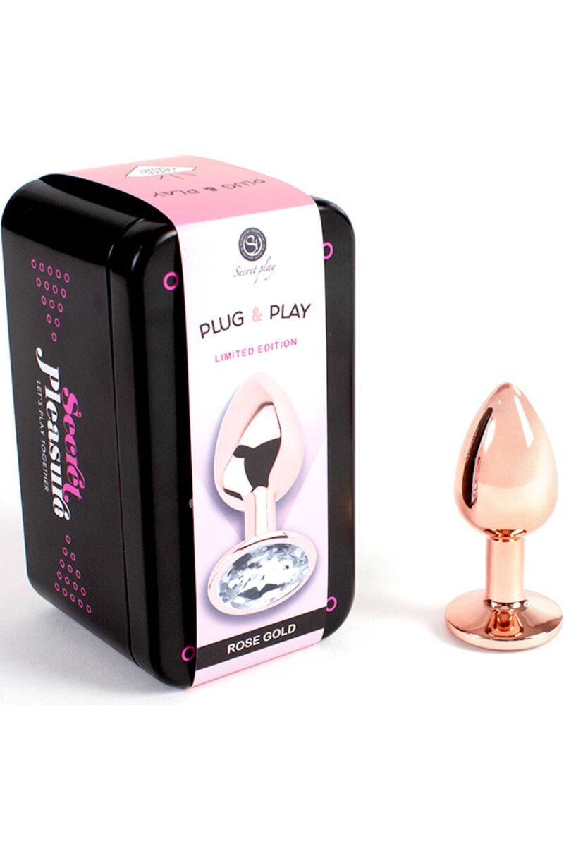SECRETPLAY - METAL BUTT PLUG ORO ROSA TALLA S 7 CM